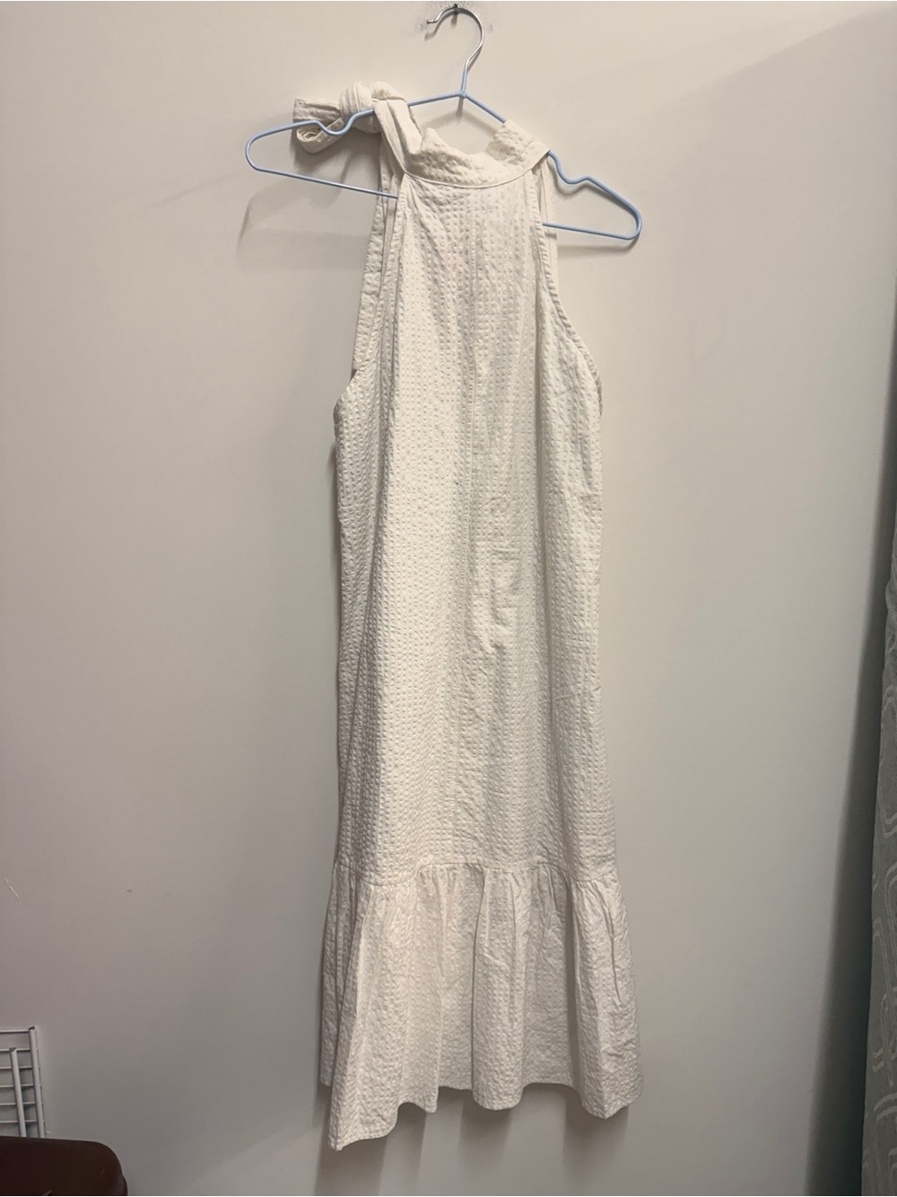 Vineyard Vines Cream Textured Tie-Shoulder Maxi Dress